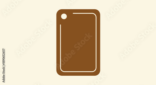 Simple brown cutting board with rounded corners and a hole.