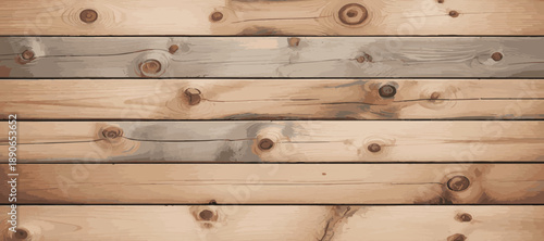 Smooth Warm Wooden Planks Background With Natural Knots And Rustic Floorboard Texture.
