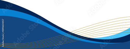 Business abstract wave line frame. Wavy curve background with gold line for footer, header, flyer, promotional banner. Vector isolated.