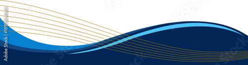 Business abstract wave line frame. Wavy curve background with gold line for footer, header, flyer, promotional banner. Vector isolated.