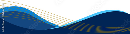 Business abstract wave line frame. Wavy curve background with gold line for footer, header, flyer, promotional banner. Vector isolated.