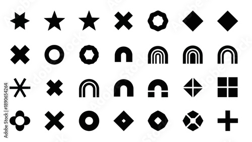 Abstract Geometric Shapes and Symbols Collection.