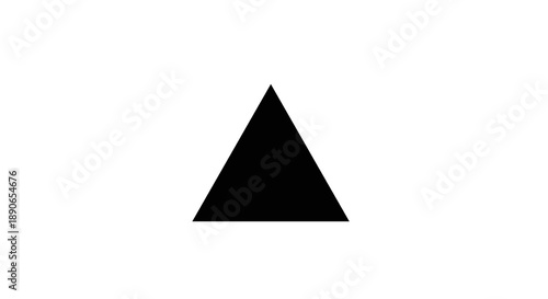 Simple Black Triangle Geometric Shape Isolated 2.