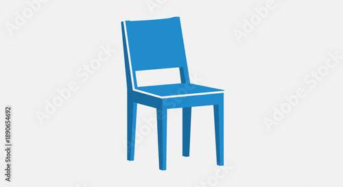 A Vibrant Blue Modern Chair Isolated on a White Background.