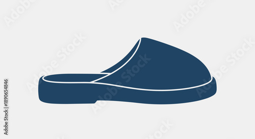Simple Blue Slipper Icon for Comfort and Home.