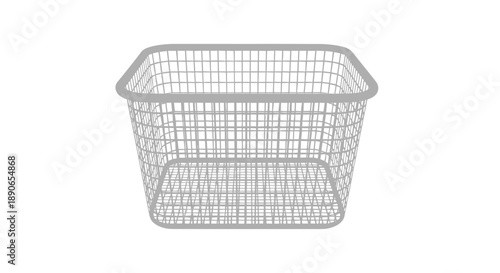 Empty Metal Wire Mesh Storage Basket Container.