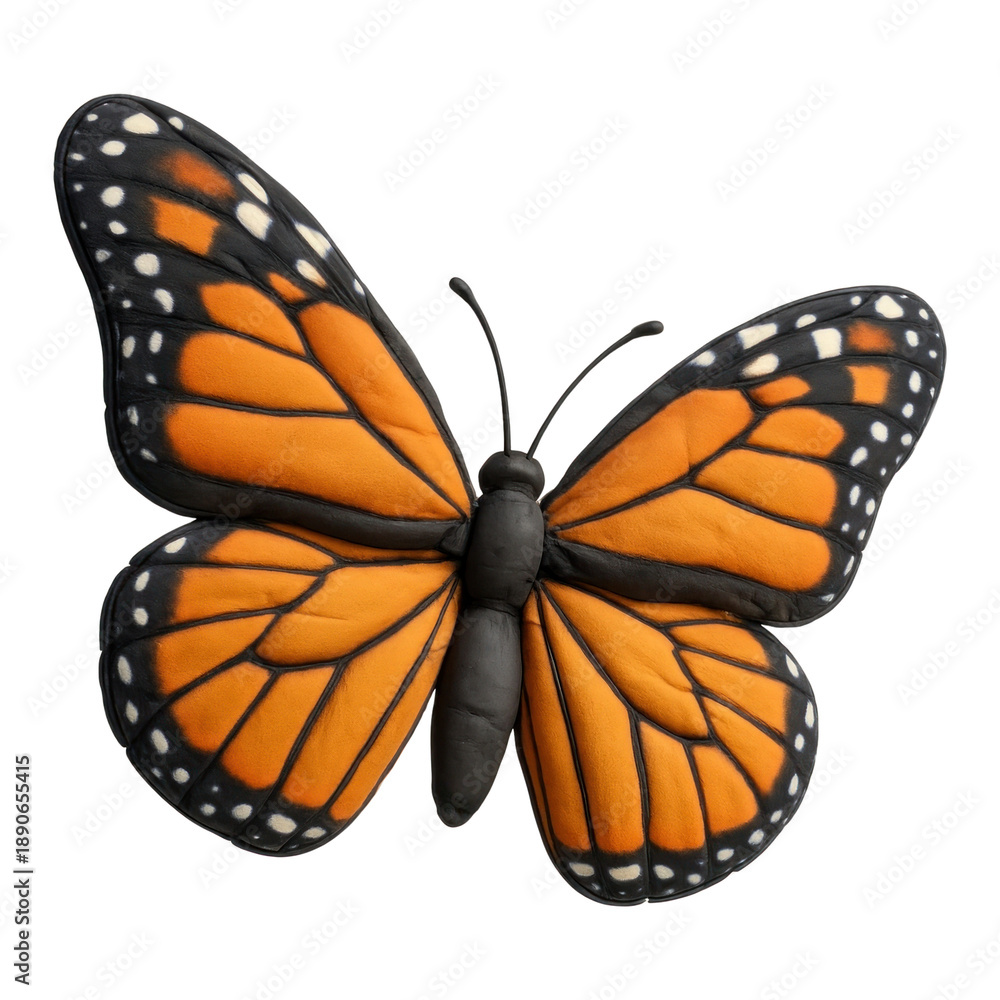 Fototapeta premium PNG Vibrant monarch butterfly illustration.