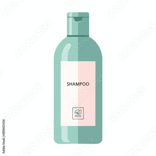 Mint Green Shampoo Bottle with Blank Label