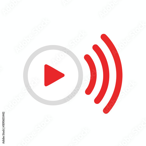 Play Button with Sound Waves