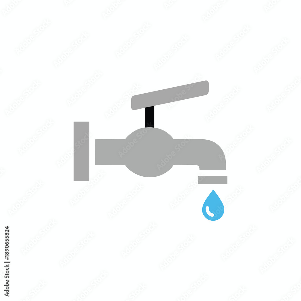 Obraz premium Close up of a Modern Water Faucet Dripping with a Single Drop