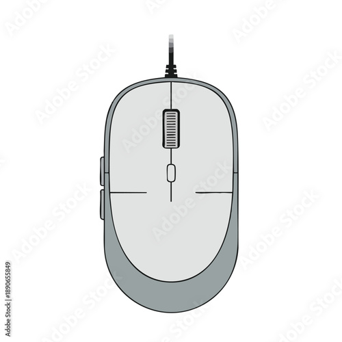 Simple Vector Illustration of a Computer Mouse