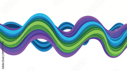 Multicolored Wavy Stripes Pattern Design Element.