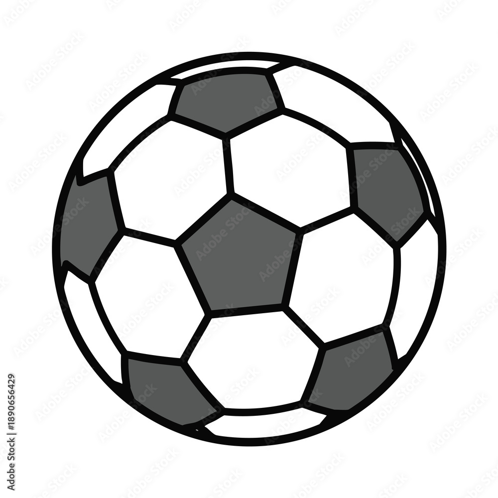 Fototapeta premium Black and White Soccer Ball Illustration