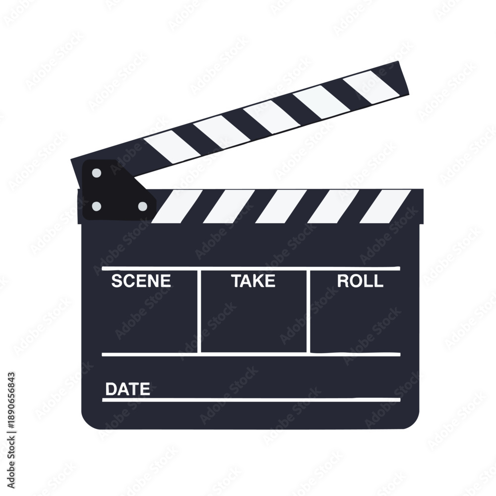 Fototapeta premium Film Clapboard Icon on White Background