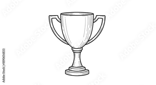 Hand drawn sketch of a classic trophy cup award.