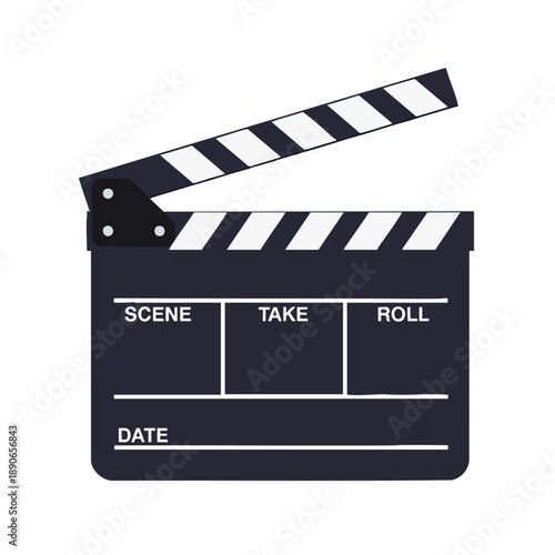 Film Clapboard Icon on White Background