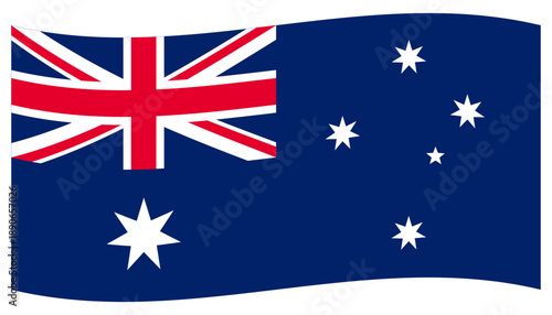 Waving Australia Flag Oceania Country