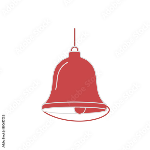Red Bell Hanging from Cord.