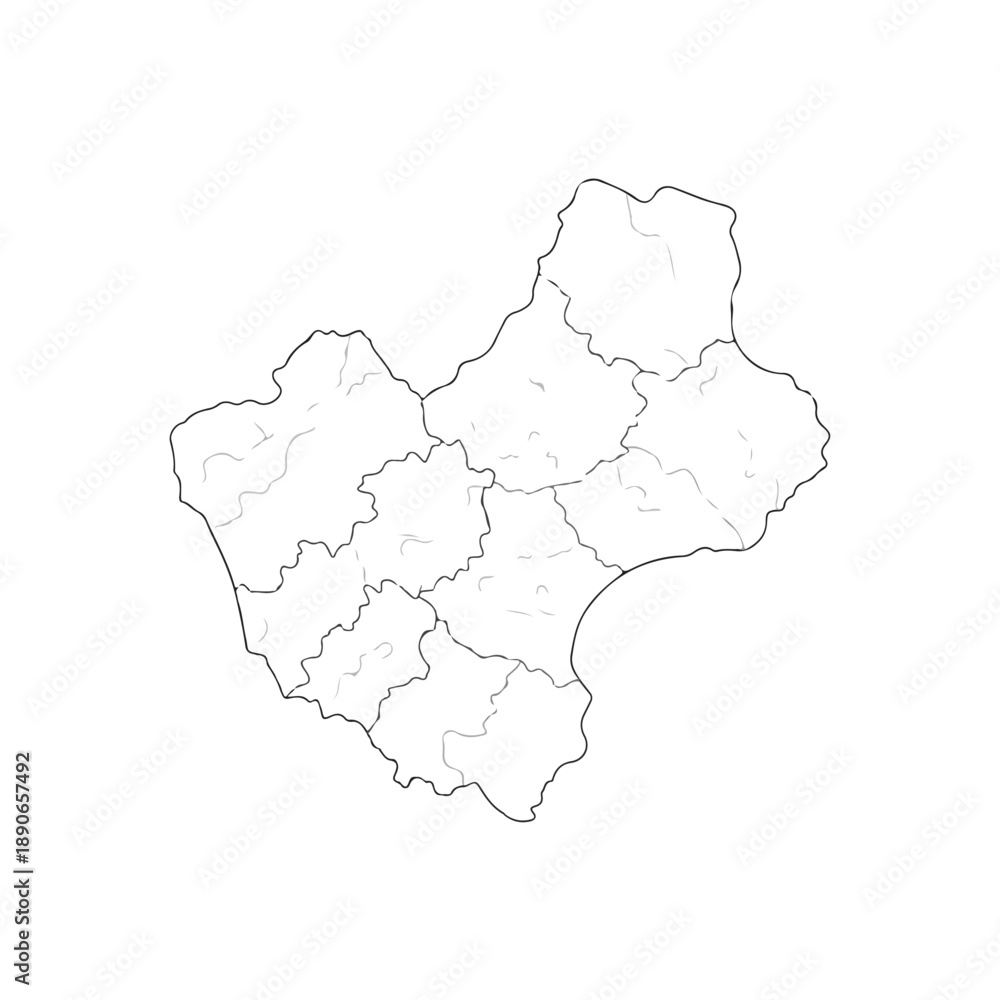 Obraz premium Simple Line Drawing of a Map.