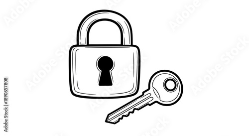 Lock and Key - Security and Access Illustration.