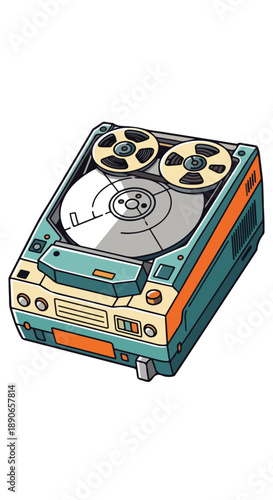 Vintage Retro Reel to Reel Tape Recorder.