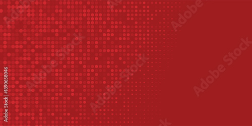 Abstract red tech finance background with pixel patterns and futuristic design elements. Business fintech background, ideal for web design, social media, marketing, presentations and creative