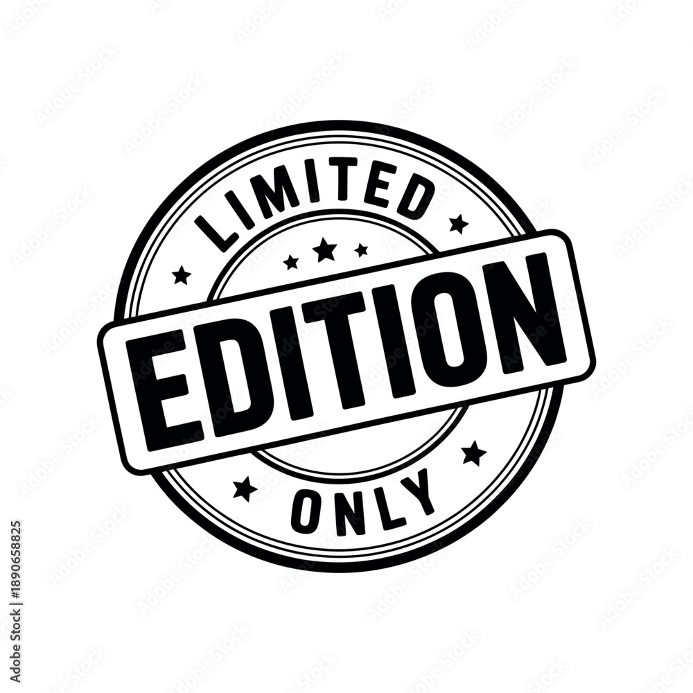 Fototapeta premium A black and white illustration of a limited edition stamp on a white background