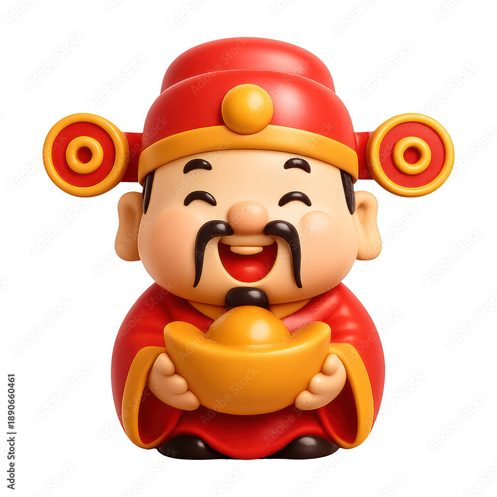 Fototapeta premium PNG Joyful prosperity god illustration.