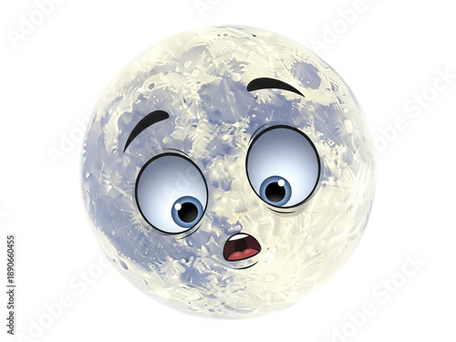 Wallpaper Mural Moon with surprised face and transparent background, PNG format Torontodigital.ca