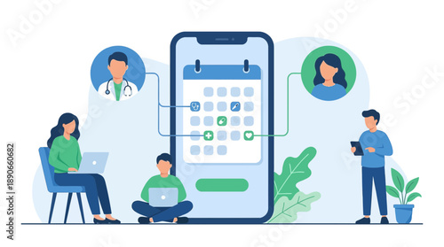Telemedicine appointment scheduling on mobile device with healthcare professionals