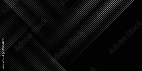 Black background with shiny diagonal lines wallpaper, Black and grey metallic abstract tech geometric linear background.