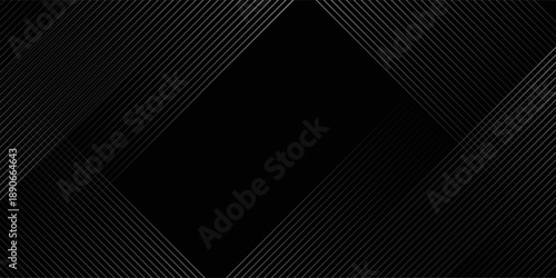 Black background with shiny diagonal lines wallpaper, Black and grey metallic abstract tech geometric linear background.