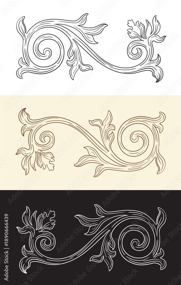 Fototapeta premium Vintage decorative design element monogram vector illustration