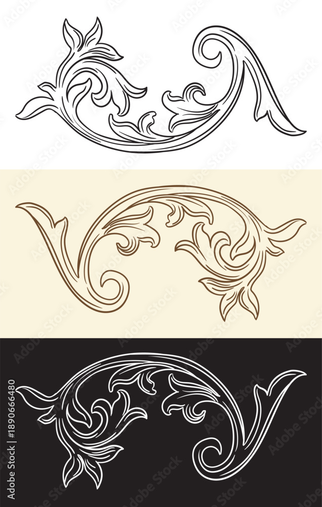 Fototapeta premium Vintage swirl decorative design monogram vector illustration