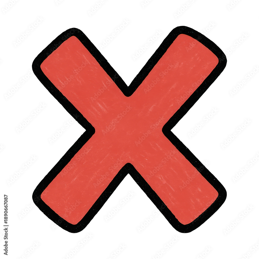 Obraz premium PNG Red cross mark illustration.