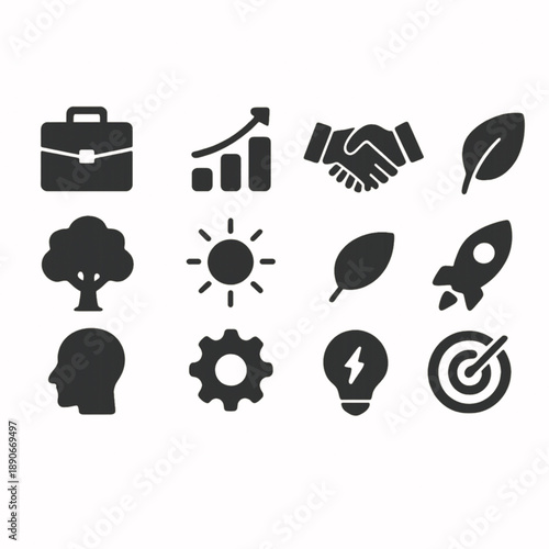 set of icons || black and white icons 