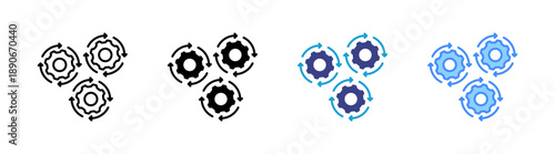 Operation icon set multiple style collection