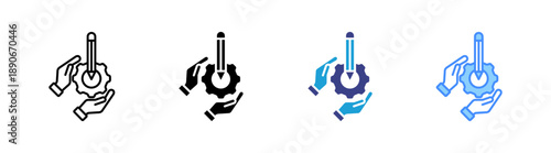 Service icon set multiple style collection