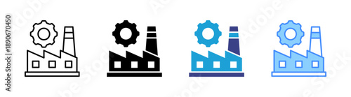 Industry icon set multiple style collection