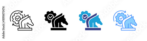 Execution icon set multiple style collection