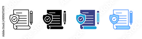 Policies icon set multiple style collection