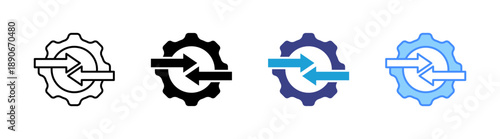 Integration icon set multiple style collection