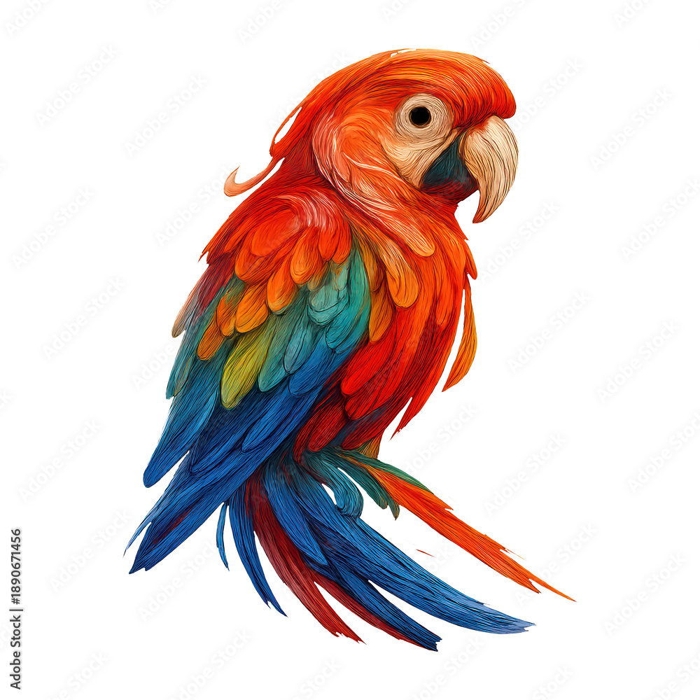 Obraz premium PNG Vibrant parrot illustration PNG