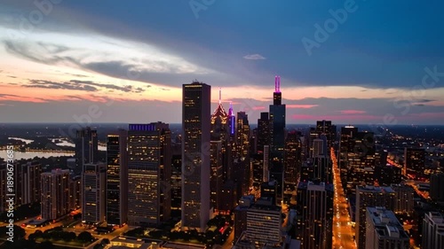 Wallpaper Mural Stunning city skyline at dusk with vibrant lights Torontodigital.ca