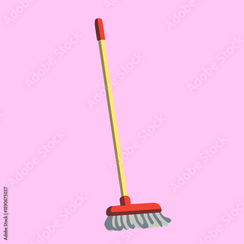 Floor Mop in Flat Vector Style for Household Cleaning Tools