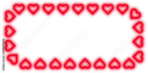 Glowing red heart frame