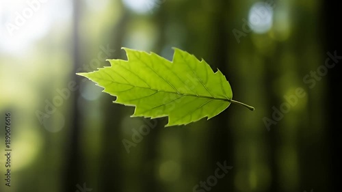 Floating Leaf in Sunlight - A Moment of Natural Beauty.
