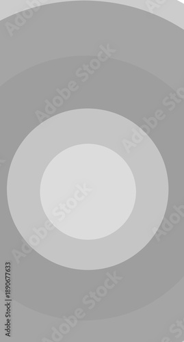 Circular pattern with concentric rings in varying shades of gray and white on dark green background.