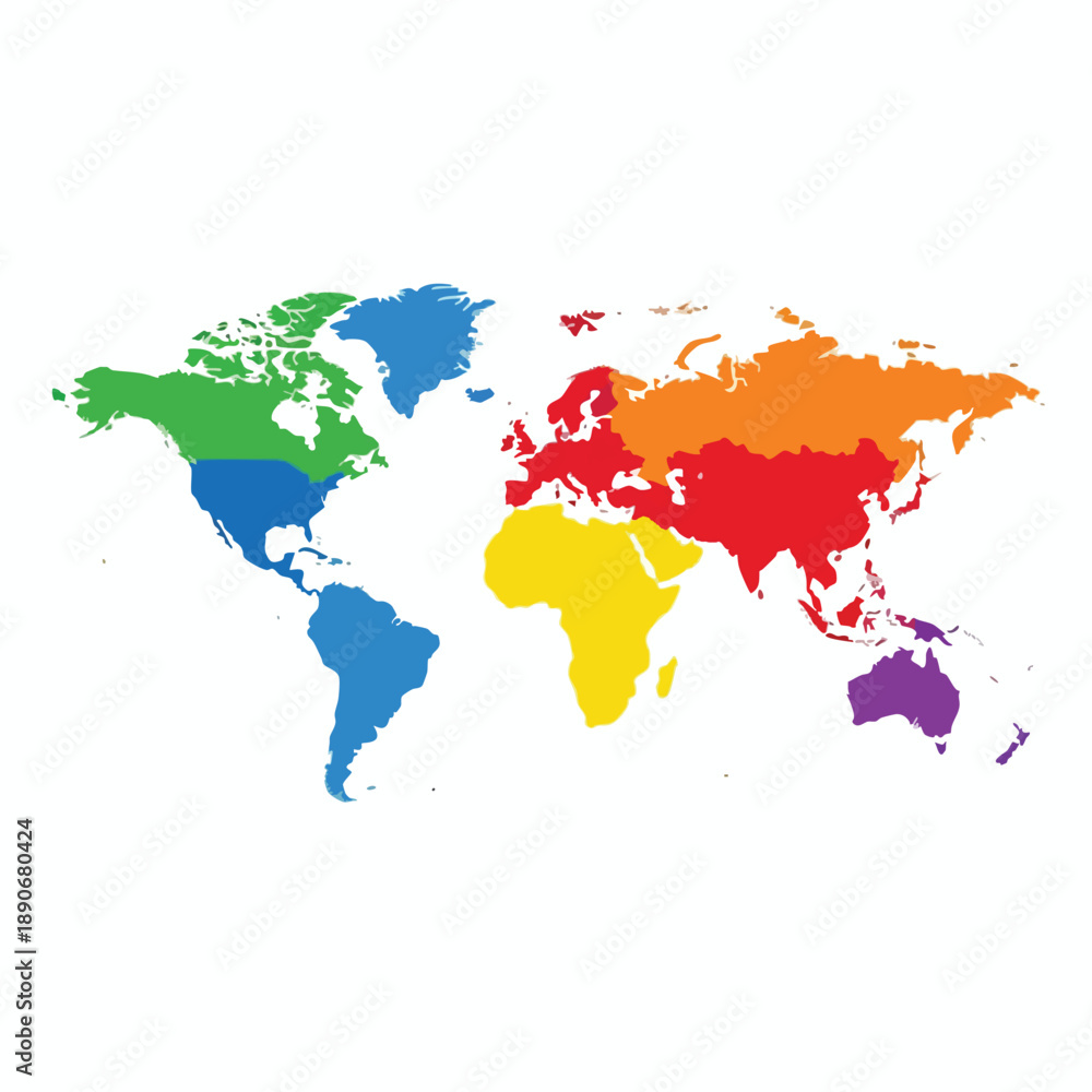 Obraz premium Colorful World Map Illustration