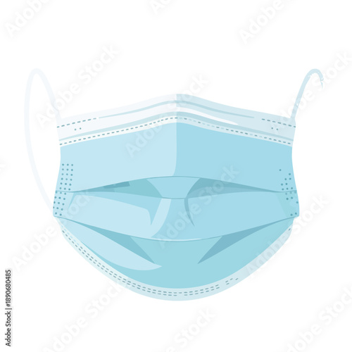 Blue Surgical Face Mask Illustration